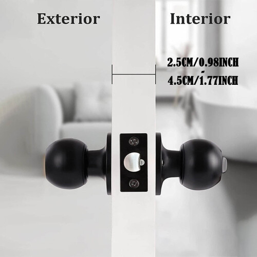 Black Entry With Key Door Lockset Knobs Flat Keyed Entrance Lock Knobs 1 Pack 2
