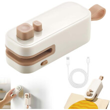 Mini heat sealer with cutter and magnet, rechargeable,