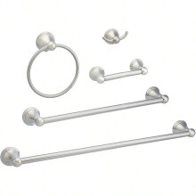 Ensemble de 5 accessoires de salle de bain en nickel satiné