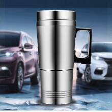 Bouilloire de voiture portable en acier inoxydable, tasse chauffante électrique