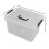 10.5 Quart Plastic Medium Storage Container, Clear Bin with Handle and Lid, 4-Pack 4