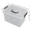 10.5 Quart Plastic Medium Storage Container, Clear Bin with Handle and Lid, 4-Pack 5