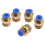 Messing pneumatisk stik, han, lige, 4 mm, 5 stk. 1