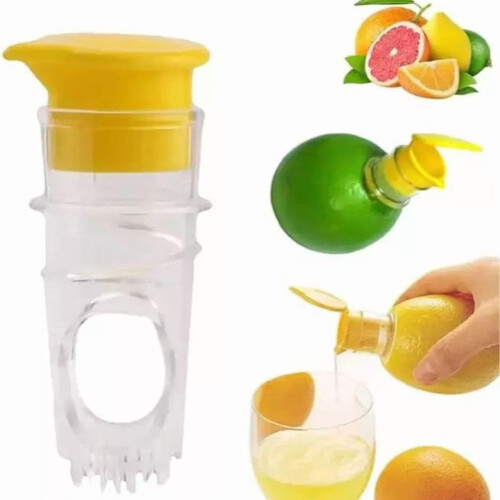 Manual lemon squeezer with built-in filter green yellow