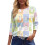 Women's Easter top with rabbit print, 3/4 sleeve, crew 4
