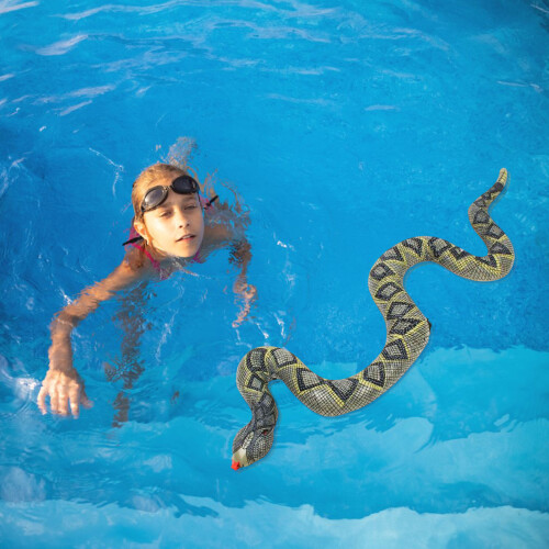 (Grey Python) Inflatable Snake Toy for Halloween Prank 1