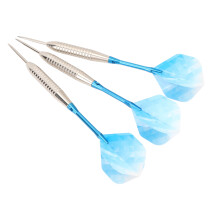 Ensemble de fléchettes à pointes en acier – Moyeu en aluminium bleu et pointes en PET, Étui de rangement