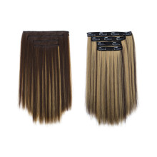 (4H27#) 4pcs Invisible Clip Hair Extensions, Long Straight