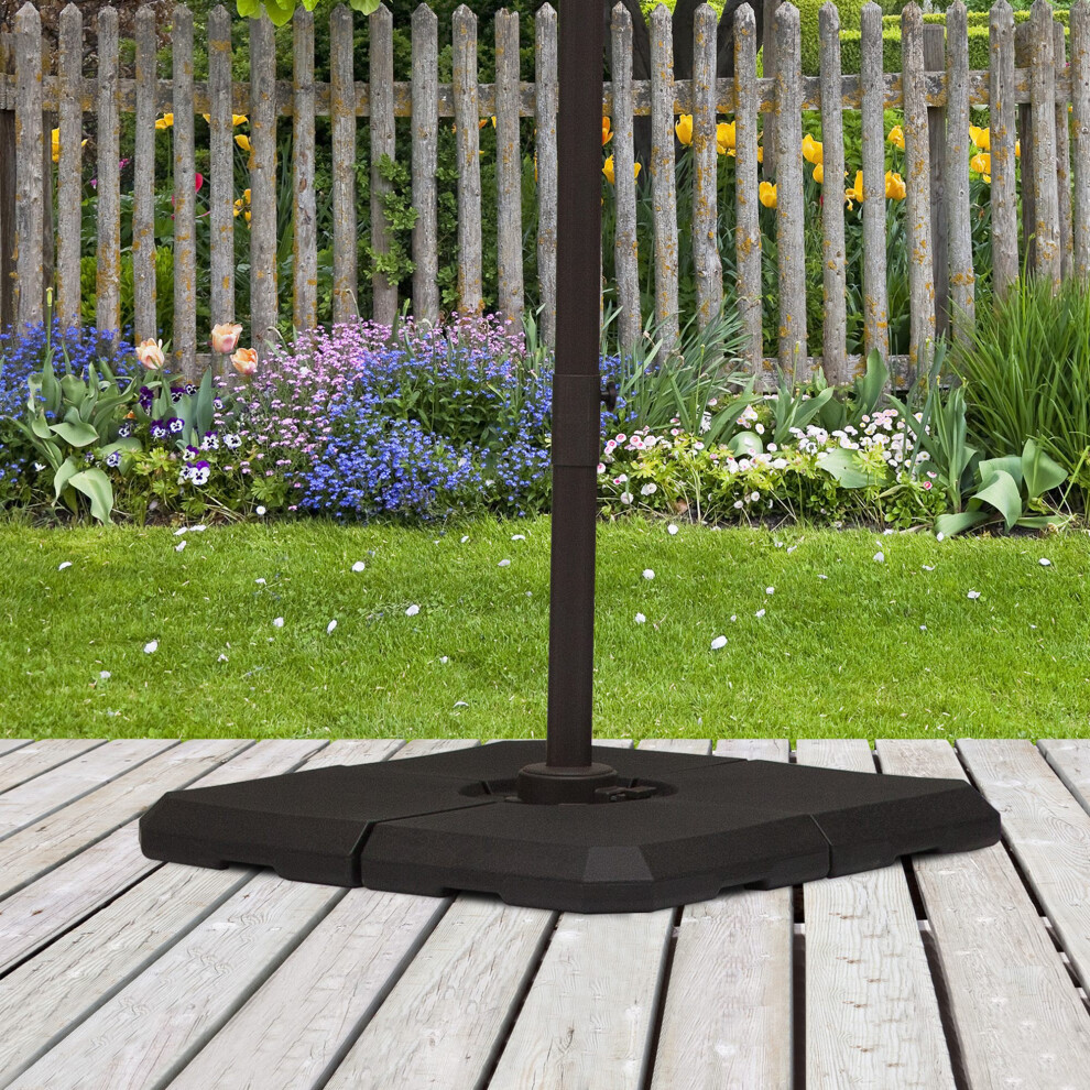 Outsunny Set Of 4 Parasol Base Stand Weights For Cantilever Umbrella Up To 120Kg Black
