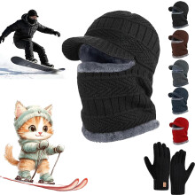 Winddichte Strickmütze für Damen und Herren für den Winter