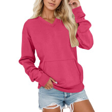 Fleece pullover sweatshirt blød termisk vintertøj hyggelig oversized rundhalset top med lommer for afslappet atletisk komfort