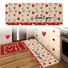 Valentine's Day Kitchen Mat Red Heart Design 17x28 Inch