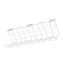 Organizador de cables para regletas de enchufes debajo del escritorio, color blanco hierro, 1 juego.