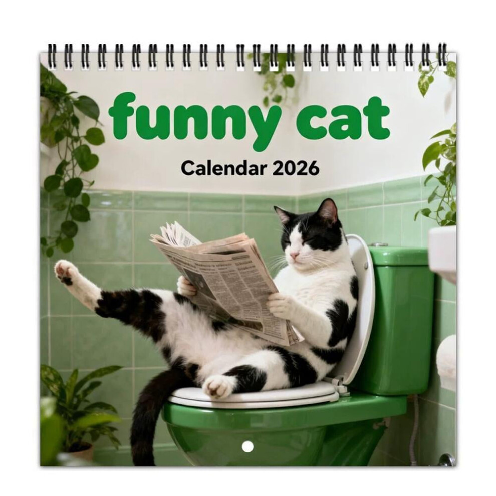 2026 Funny Cat Wall Calendar, 12x12 Glossy Thick Paper Calendar, Hanging Hole Design for Home, Kitchen, Office, Cat Lover Gift-image-OPC-PRY5VRV-NEW