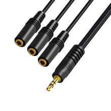 YIEMEEN 3/4/5/6 Way 3.5mm AUX Cable 1 Male to Multiple Female Connectors Extension Cord AUX Wire Line for Speaker Headphones