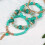 Stackable Bead Bracelets,Bohemian Style Stackable Bracelets,Unique Agate Boho Stretch Beaded Bracelet,Dark Green 2