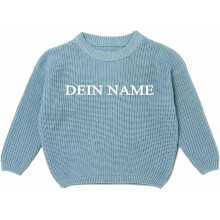 Girls Sweaters,Kids Sweater with Name Embroidery Knitted Pullover Winter Clothing for Boys and Girls,Fall Sweaters,Z04 Light Blue,4-5 Years