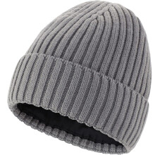 Gorro de inverno com aba dobrada e forro de lã
