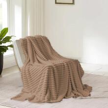 Double Layer Raschel Fleece Blanket, Ultra Soft Coral Velvet Throw for Bed & Sofa, Machine Washable, 27.5539.37in, Coffee