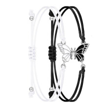Set Of 2 Butterfly Matching Friendship Bracelets for Couples and Girls Jewelry