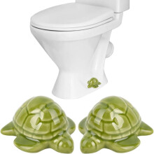 Cache-boulons de toilette Turtle, couleur vert olive, en céramique, lot de 2