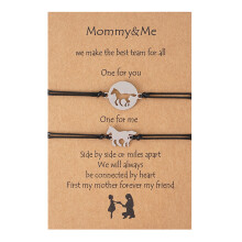 Mother Daughter Matching Horse Charms Bracelets Set for 2/3 Mom Daughter Birthday Christmas Gifts for Horse Lover 2 Pcs