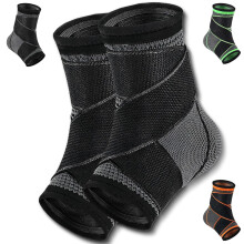 RecoverX Heel & Ankle Sleeve for Pain Relief – AsoIeo Ankle Brace Support Wrap for Kids/Teens, Sports & Outdoor (2Black, Medium)