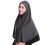 Lenço Hijab feminino cinza em mistura de algodão, 80 cm 3