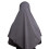 Lenço Hijab feminino cinza em mistura de algodão, 80 cm 4