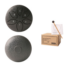 Mini Outdoor Rain Drum 3 Inch 6-Tone Steel Tongue Drum Patio Musical Instrument for Creating Peaceful Small Space Ambiance()