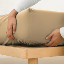Kjølende rayonlaken beige, 35 cm dyp lomme