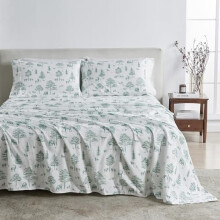 Tweepersoons microvezel lakenset - Lodge Decor 3-delige bedset - Ultrazachte en gladde geborstelde microvezel beddengoed met bosmotief (Wild Acres -