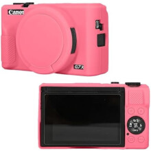 Husă din silicon pentru Canon G7X Mark III, roz și roșu