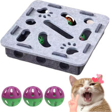 Klöspussel för katt med 3 klockor – Nagelfilsleksak för inomhuskatter, mental stimulans och klovård