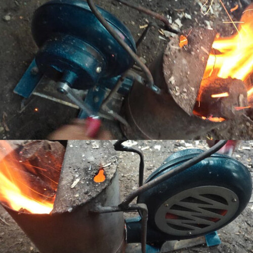 Φορητός χειροκίνητος φυσητήρας BBQ Blacksmith Forge με χειροκίνητο στροφαλοφόρο άξονα 80W 1