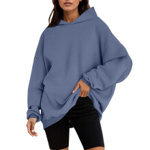Women's Oversized Soft Pullover Hoodie, Lightweight Casual Lounge Wear – Blue, Compatible with Fall/Winter
