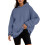 Γυναικείο oversized soft pullover hoodie, ελαφρύ casual loungewear – μπλε, συμβατό με φθινόπωρο/χειμώνα 1