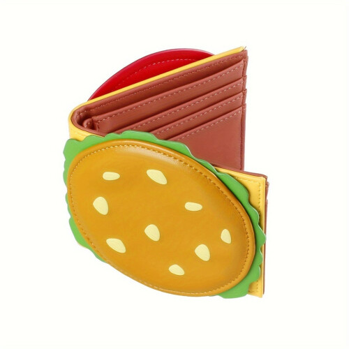 Πορτοφόλι PU1eatherChange σε σχήμα burger με θήκη για κάρτες