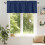 Cortina de varão sólida azul marinho 42x18 polegadas – Cortina translúcida para cozinha, sala de estar e quarto (1 painel) 6