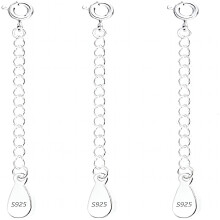 DESIGNICE Sterling Silver Bracelet Extender Necklace Extension Chains for Jewelry Making(2 inch)