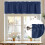 Cortina de varão sólida azul marinho 42x18 polegadas – Cortina translúcida para cozinha, sala de estar e quarto (1 painel) 7