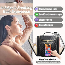 Water-Resistant Travel Toiletry Bag for Women, Hanging Shower Caddy with 6 Compartments