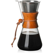 Cafetière en verre résistant à la chaleur avec filtre en acier inoxydable