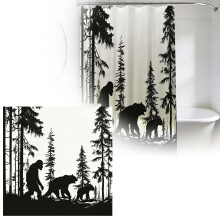 Rideau de douche humoristique avec un gorille lisant le journal – Imperméable, motif animal rustique, 180 x 180 cm, décoration de salle de bain
