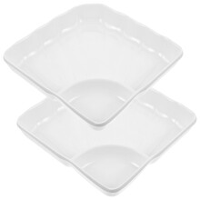 2pcs Divided Serving Platter for Home Kitchen Use White Plastic Multi functional