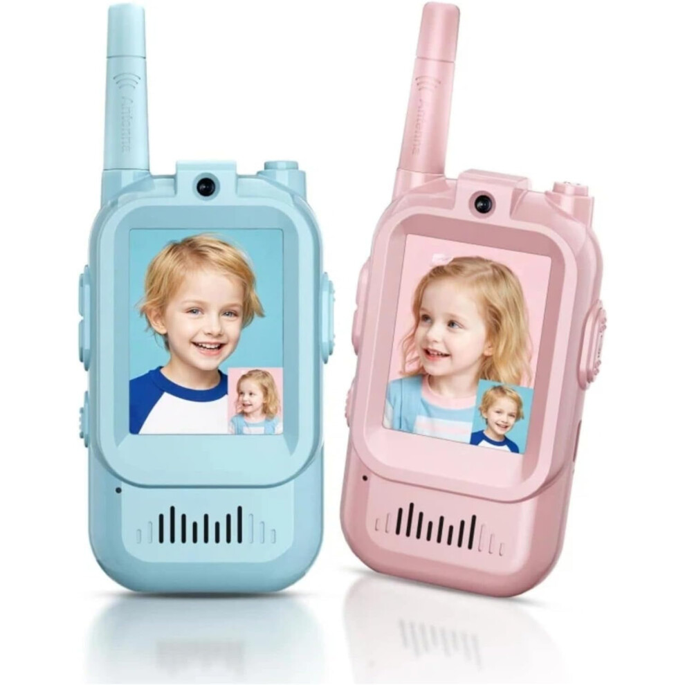 Video Walkie Talkies Toys, 2 Pack Rechargeable Walkie Talkies With 4 Voice Changer Effects, Indoor Outdoor Toys 9329345224911