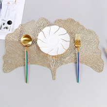 Set van 4 bladvormige placemats van PVC, holle placemats voor de eettafel, hittebestendig en antislip.