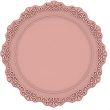In de aanbieding! Luxe rookroze siliconen placemat (23 cm) met kanten bloemenmotief – gemakkelijk schoon te maken, duurzaam en geschikt voor alle