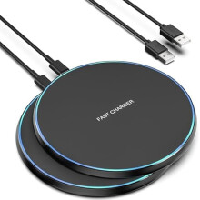 Încărcător wireless FU1999 de 15 W compatibil cu iPhone 16–11Pro Max, Samsung S23–S10, AirPods Pro/3/2 – pachet de 2