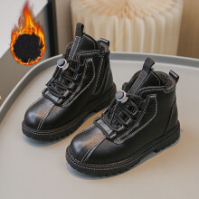 Boots for Girls,Boots Fashion Autumn Sports Flat Thick Bottom for Kids PU Upper Comfortable Boots for Outdoor, Boots,05 Black,10.5-11 Years